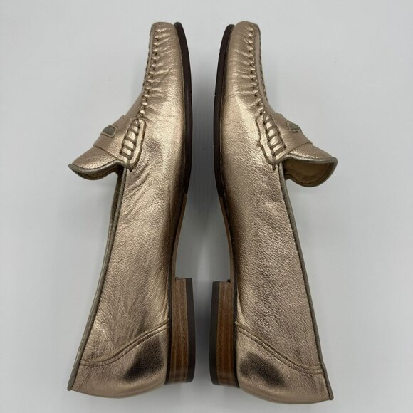 Marc Joseph NY Rose Gold Leather Loafers Flats Swan Street Metallic Size 8 - Picture 11 of 14